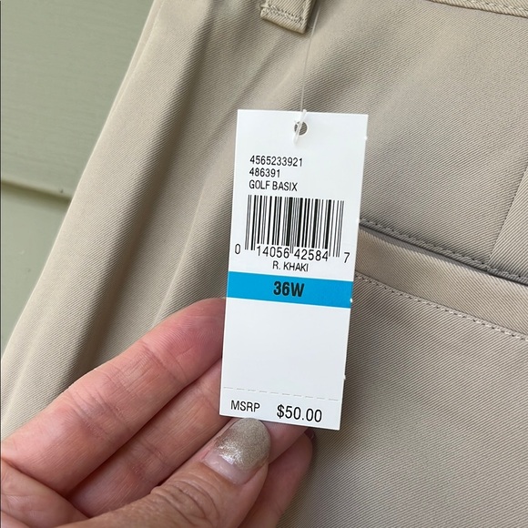 Izod Golf Men's Light Tan Flat Front Shorts - Picture 8 of 15